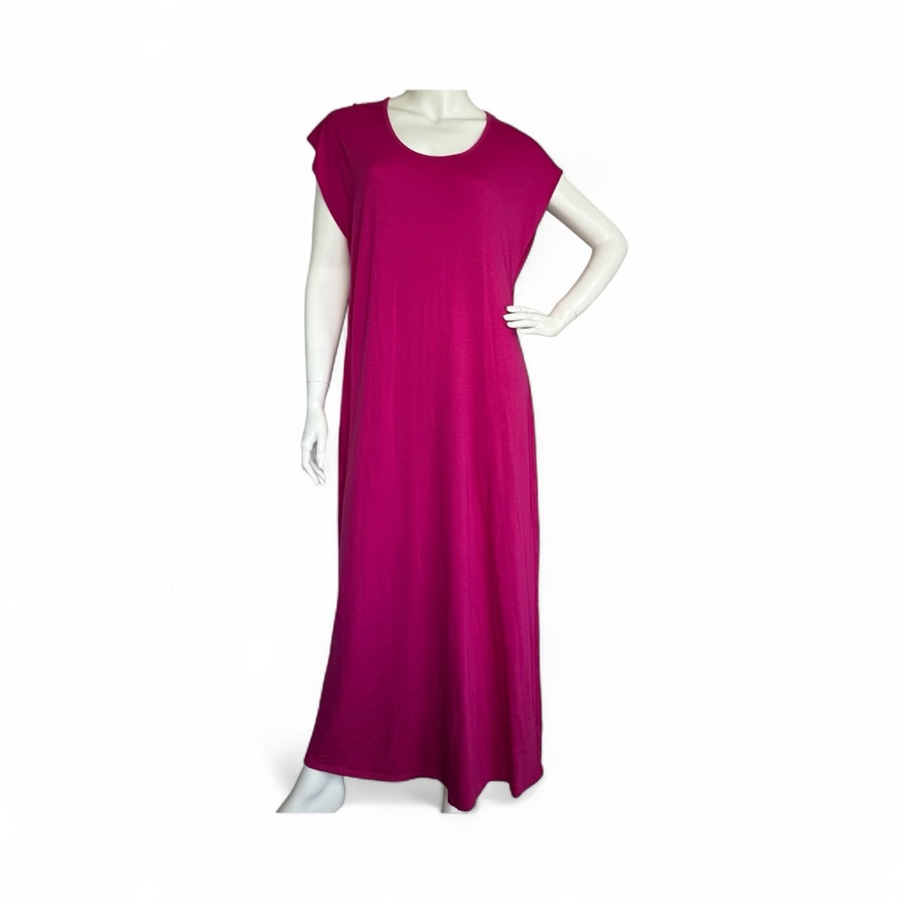 Antthony Originals 2-Piece Maxi Dress & Cardigan Set Pink Gray Striped Large NWT - Picture 3 of 14